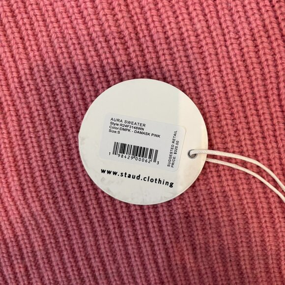 Staud Aura Ribbed Wool-Blend Sweater in Damask Pink - Picture 4 of 5